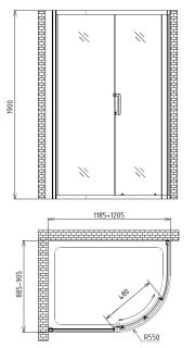 Душевой уголок GEMY VICTORIA S30201 120x90